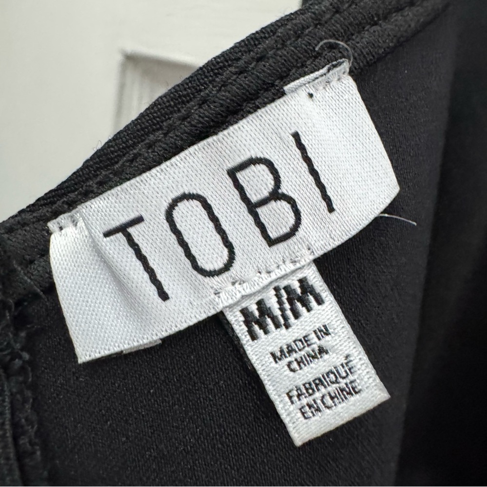 Tobi Black Mini Dress Medium Strappy Bodycon Cutout Night Out - Picture 6 of 9
